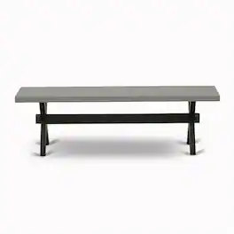 East West Furniture - X-Style Modern Dining Room Bench with Wood Seat - Brown