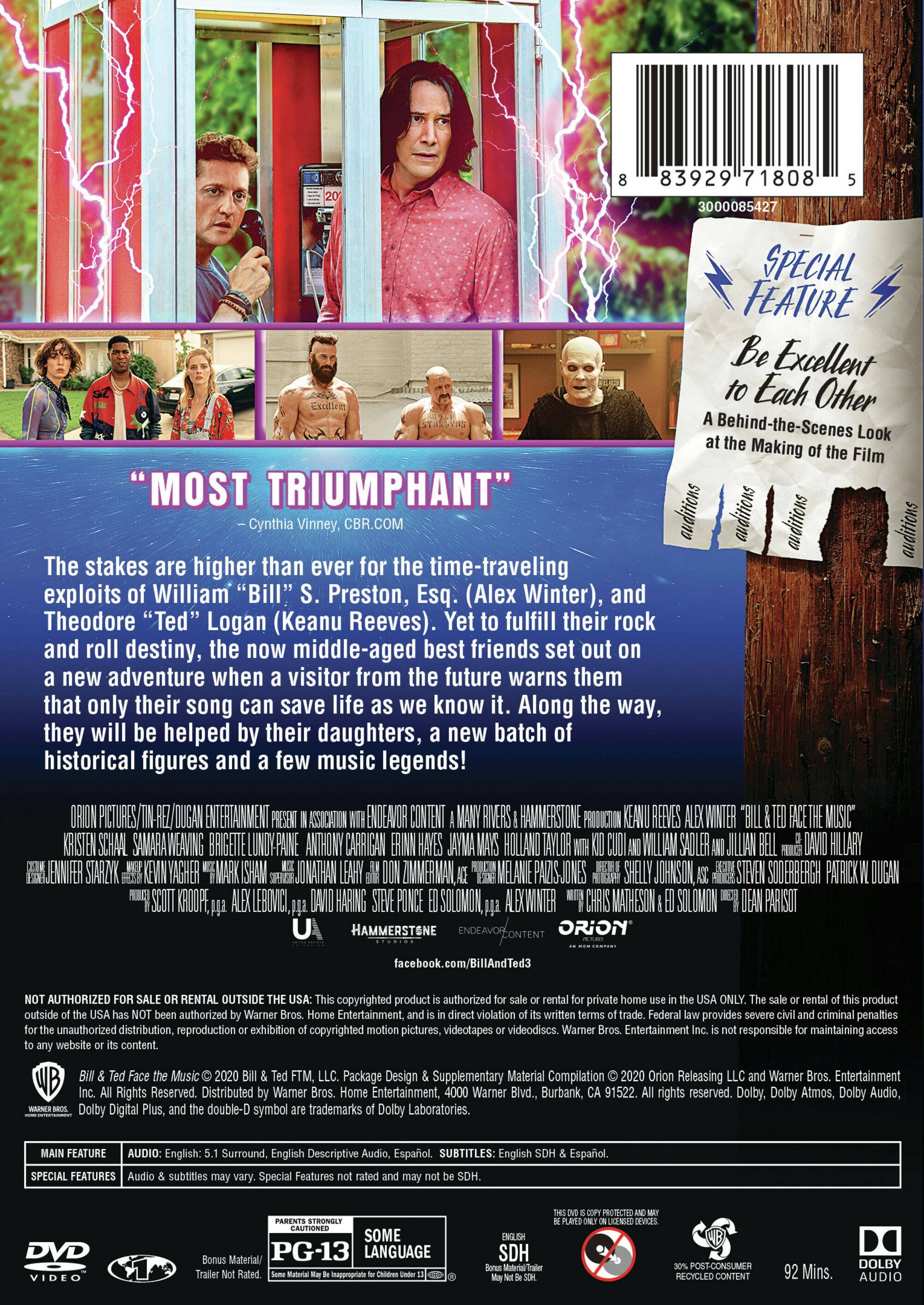 Angle. Bill & Ted Face the Music [DVD].