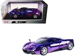 Pagani Huayra Pink and Purple Chrome "Custom Wrap" Series 1/24 Diecast Model by Motormax