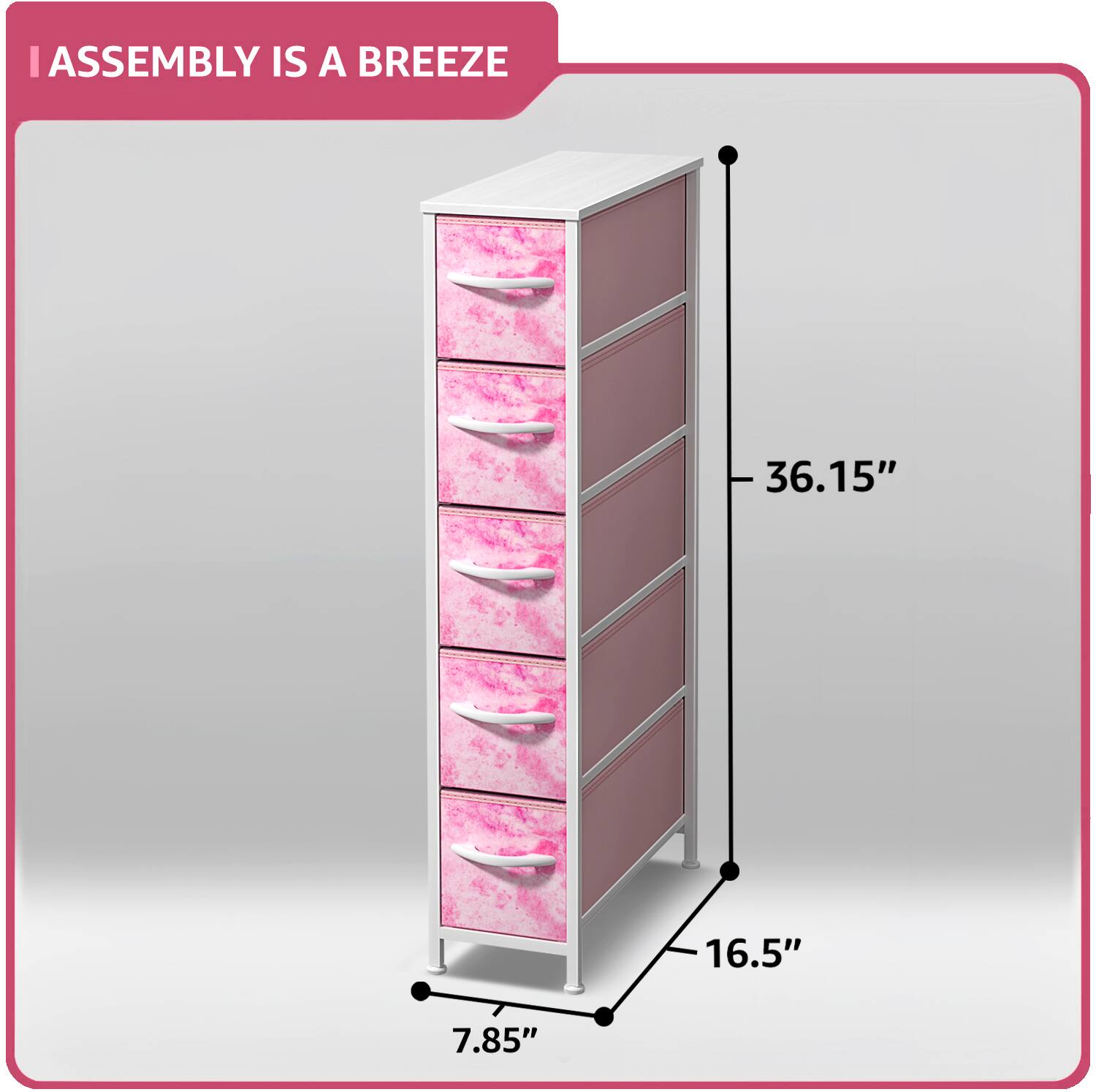 ASSEMBLY IS A BREEZE

36.15"  
16.5"  
7.85"