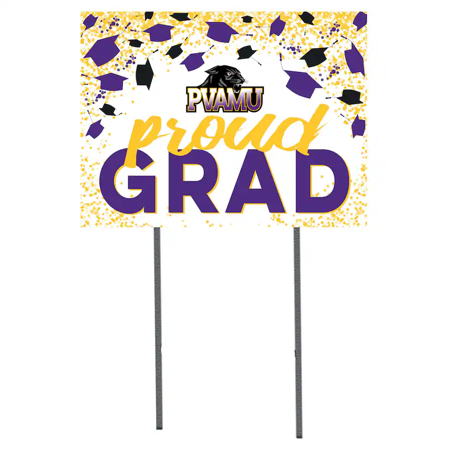 Pvamu Grad Jardine Prairie View A&M Panthers 18'' x 24'' Grad Yard Sign White ...