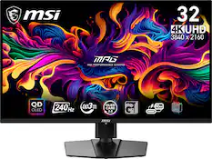MSI 32 4K UHD 3840 X 2160 MAG MSI PERFORMANCE GAMING QD OLED 240 Hz 0.03 ms GTG OLED CARE 2.0 msi Gl 90w