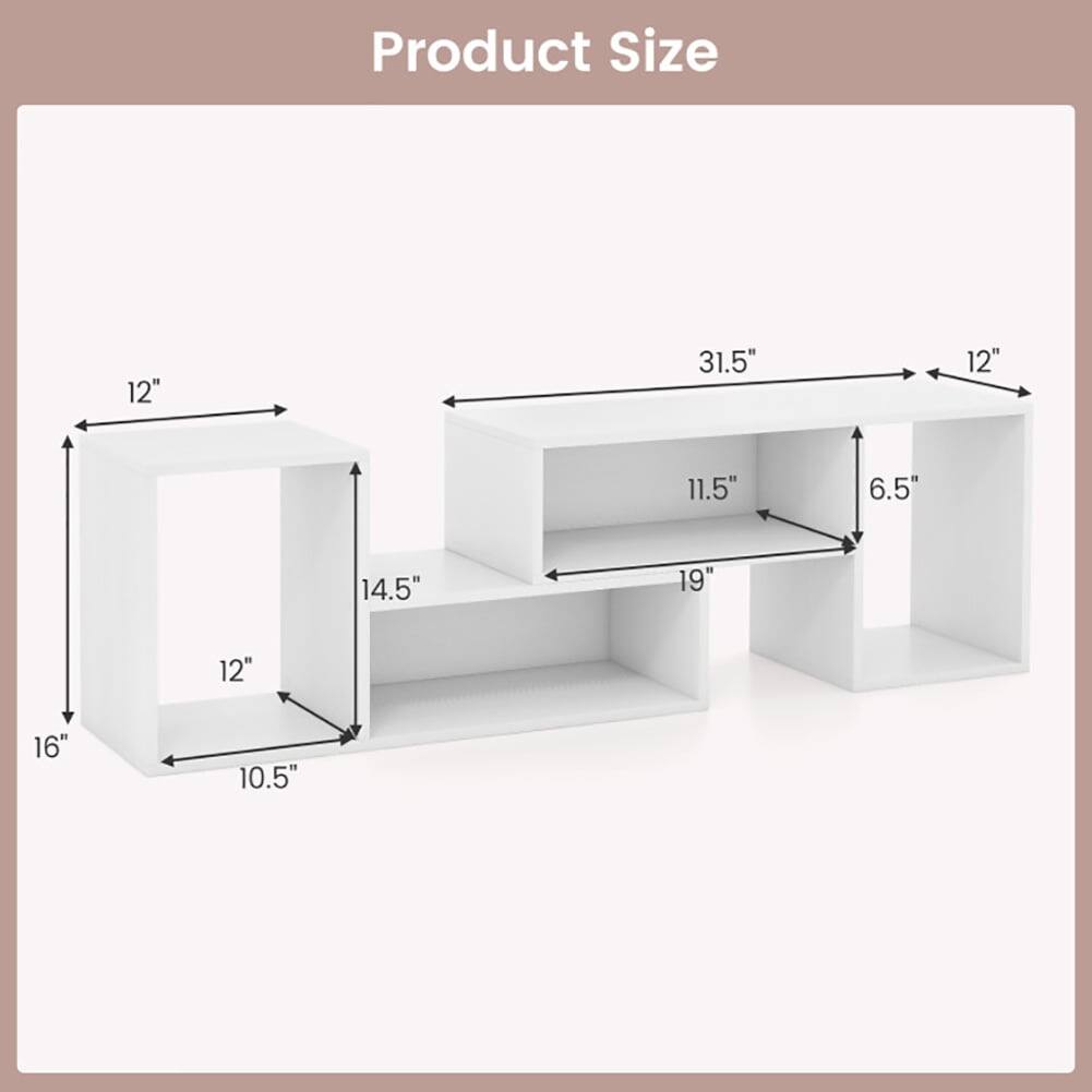 Product Size: 12" x 31.5" x 12"  
Depth: 11.5"  
Height: 16"  
Width: 19"  
Shelf Size: 12" x 14.5"  
Front Height: 10.5"  
Back Height: 6.5"