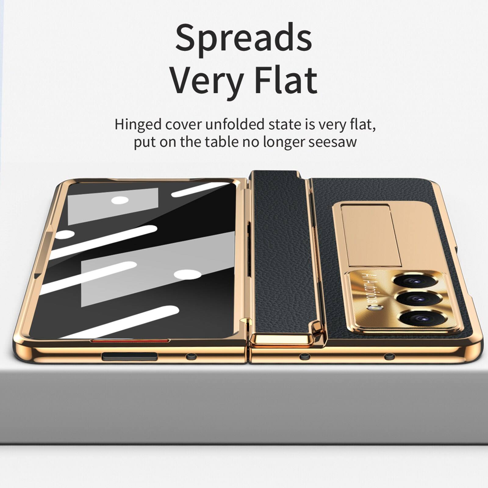 Spreads Very Flat

Hinged cover unfolded state is very flat, put on the table no longer seesaw