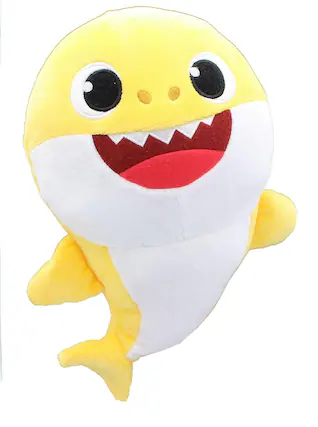 Front. WowWee - Pinkfong Shark Family 11 Inch Sound Plush - Baby Shark Yellow - Yellow.