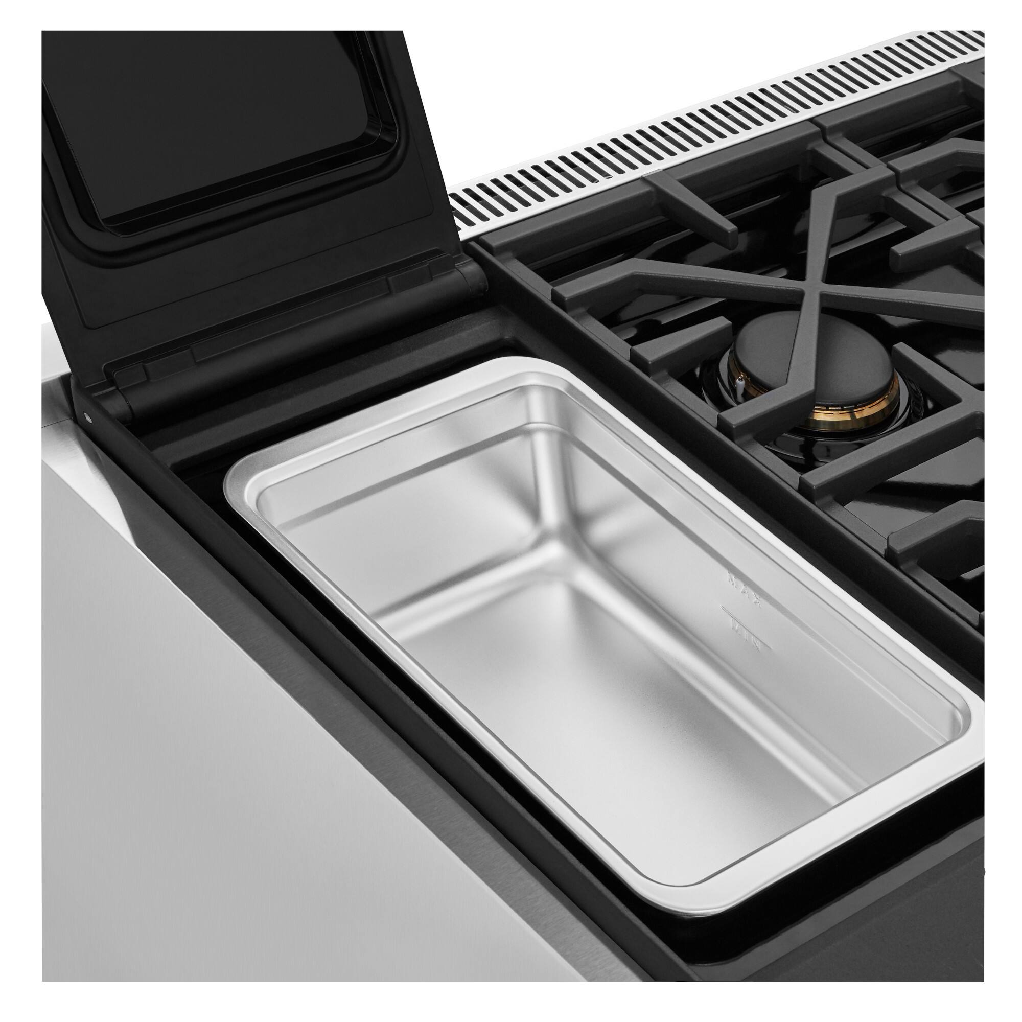 Alt View 13. SKS - Pro 36-inch 6.3 Cu. Ft. Freestanding Dual Fuel Convection Range with Sous Vide and Induction, 4 Burners - Stainless Steel.