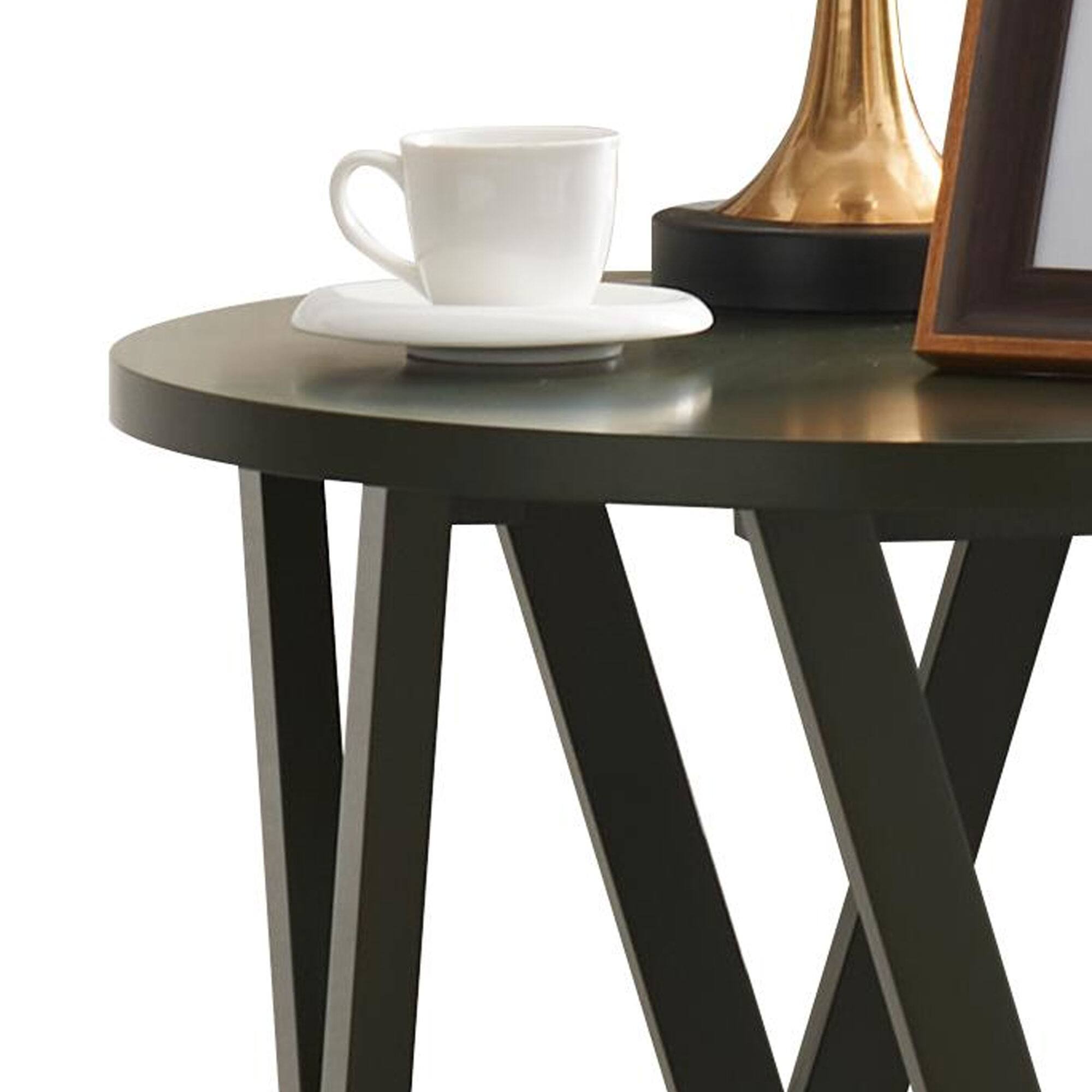 Back. Kings Brand Furniture - Kings Brand Furniture Vienna Side End Table - Modern Round Farmhouse Accent Table - Open Orange.