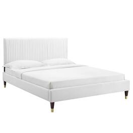 Modway - Peyton Performance Velvet Queen Platform Bed - White