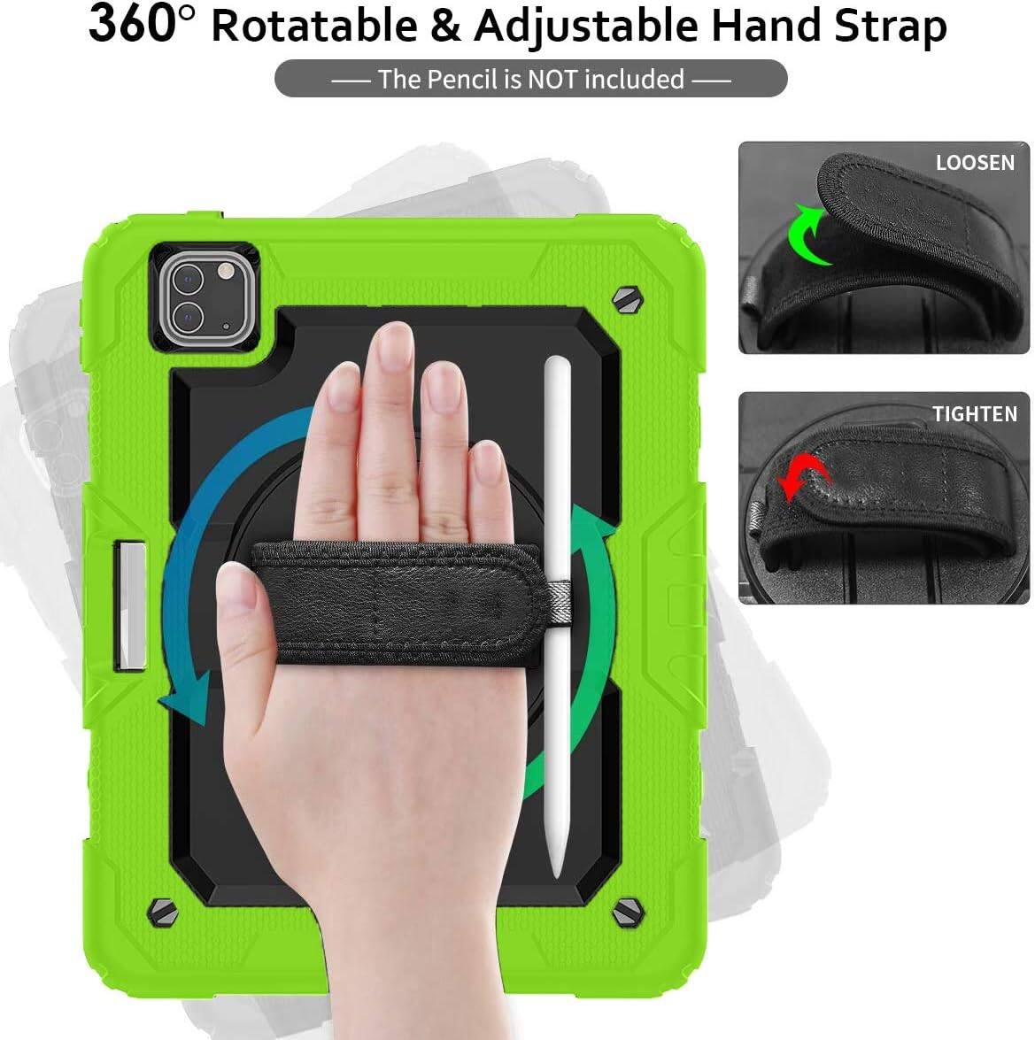 360° Rotatable & Adjustable Hand Strap - The Pencil is NOT included

LOOSEN

TIGHTEN