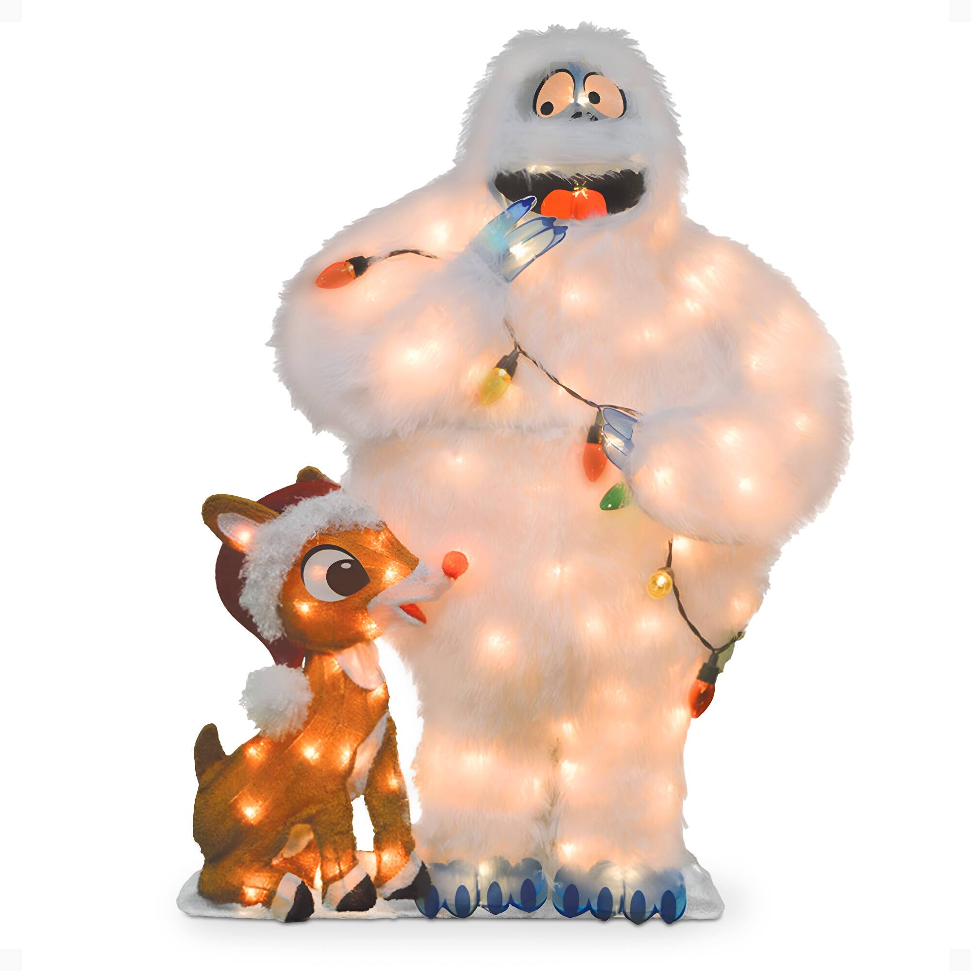 ProductWorks - 32" Rudolph & Bumble Pre-Lit Christmas Yard Ornament Holiday Decor - Multi-colored