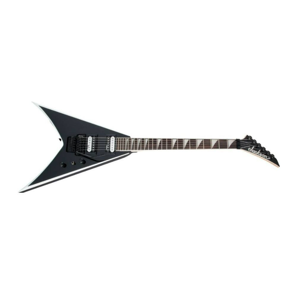Left. Jackson - Jackson JS Series King V JS32 6 String Black with White Bevels Electric Guitar.