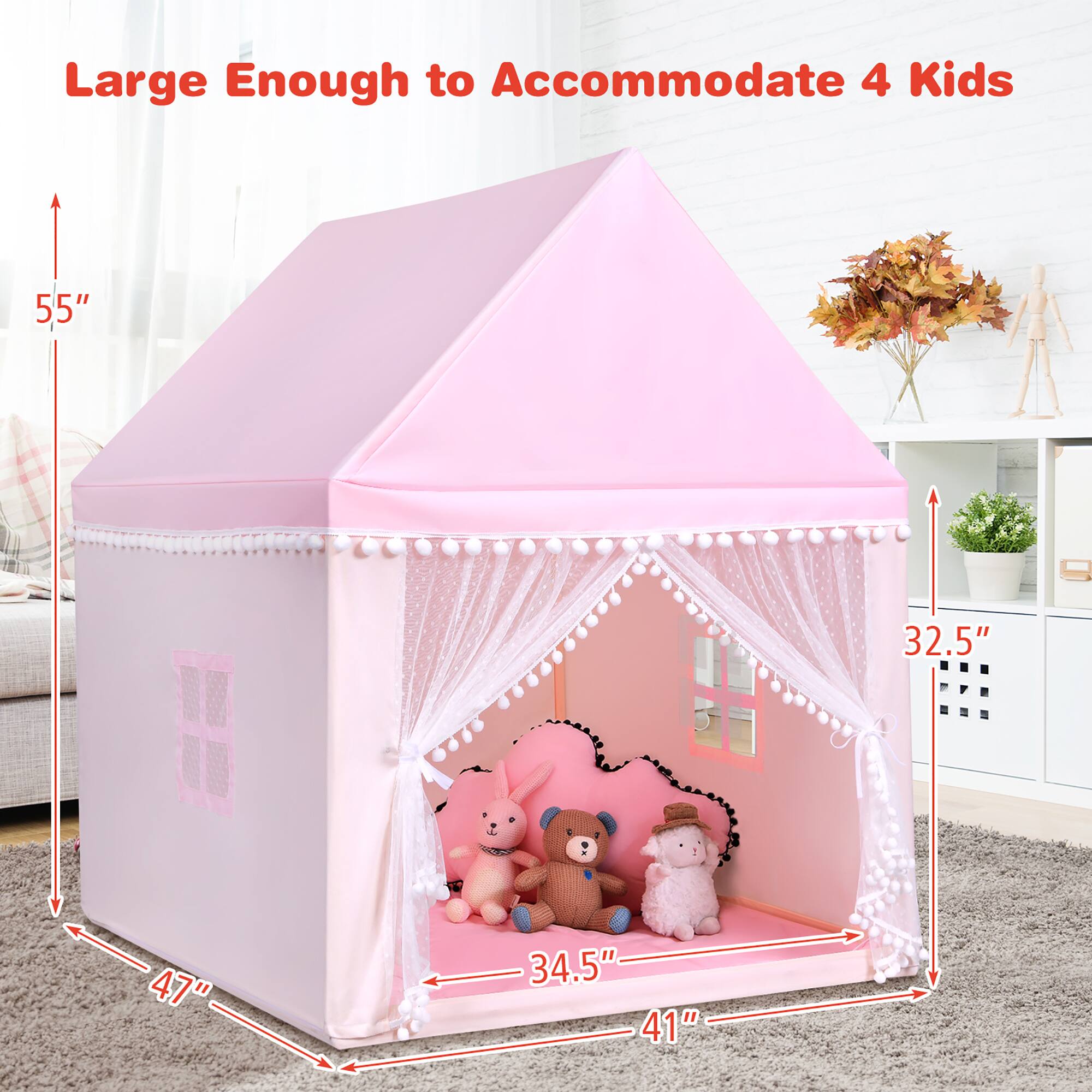 Large Enough to Accommodate 4 Kids

55"  
32.5"  
47"  
34.5"  
41"