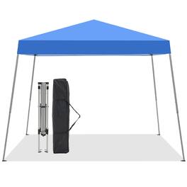 Ainfox - 10x10Ft Slant leg Pop Up Canopy Tent,Portable Instant Folding Shelter Gazebos - Blue