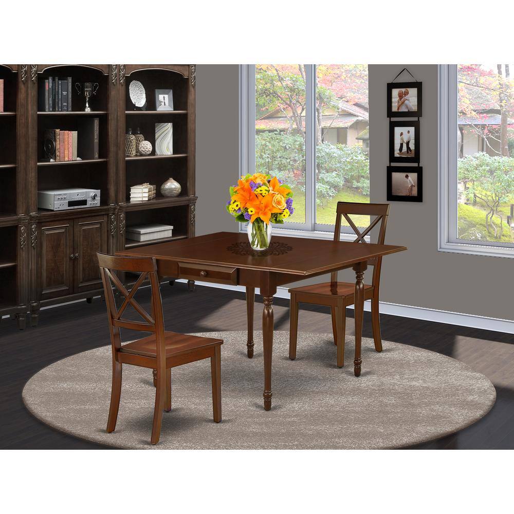 Angle. East West Furniture - Dining Room Set Mahogany - Brown.