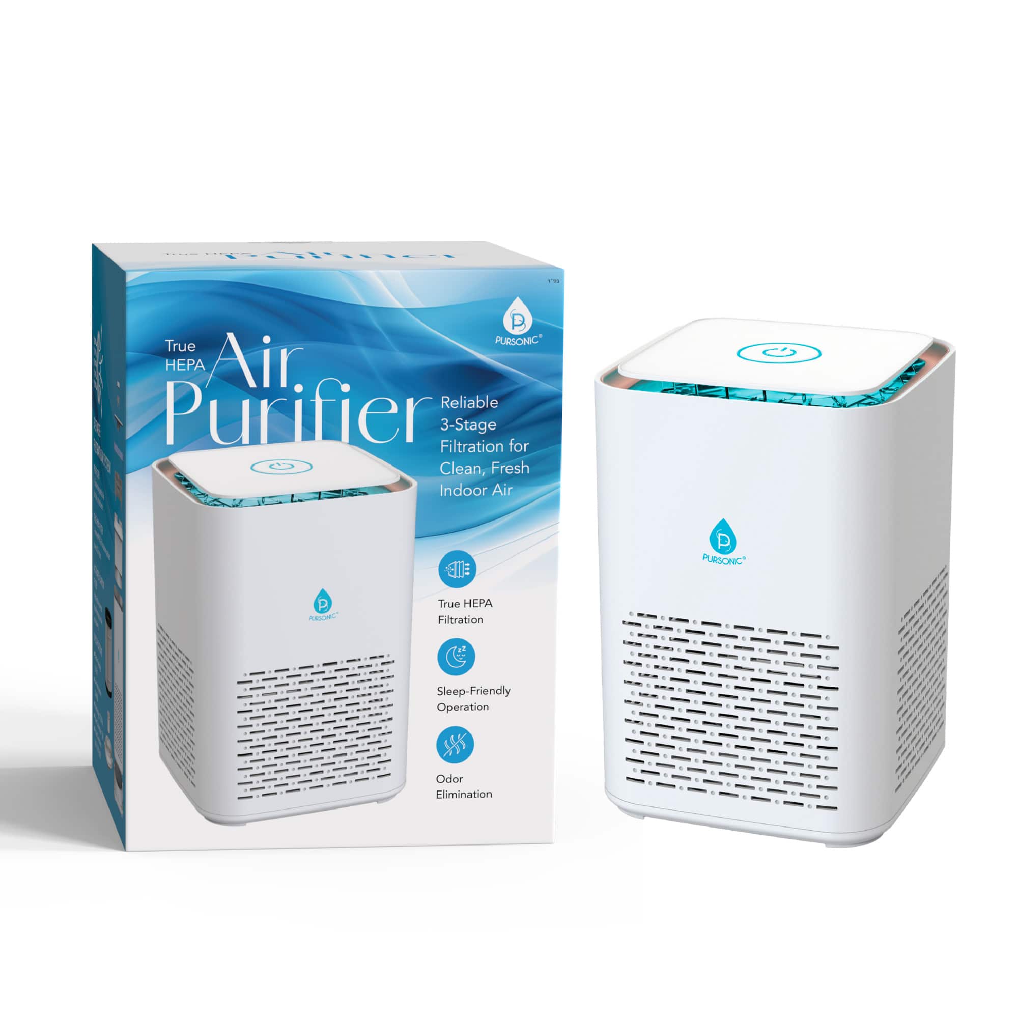 Pursonic - True HEPA Air Purifier – Compact Power for Cleaner Air - Multicolor