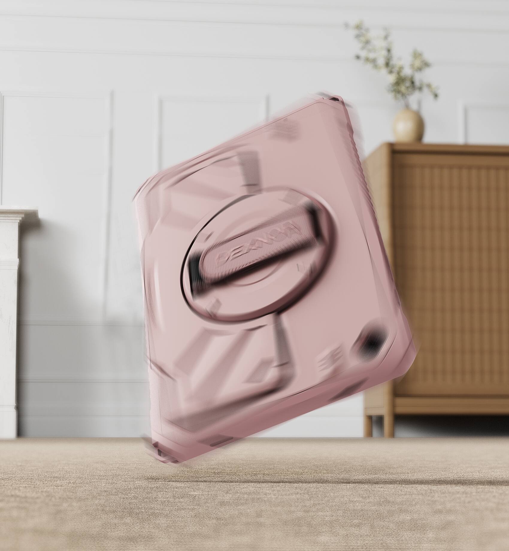 Alt View 5. Dexnor - Rugged Case for Samsung Galaxy Tab A11+/A9+ 11 inch 2025 with 360° Rotating Hand Strap & Large Steady Stand - Peony Pink.