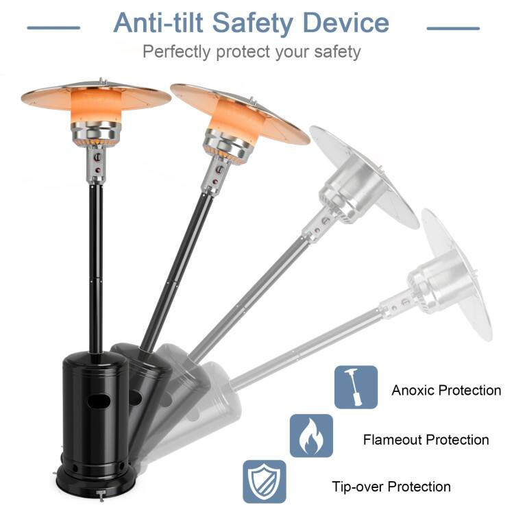 Anti-tilt Safety Device  
Perfectly protect your safety  

- Anoxic Protection  
- Flameout Protection  
- Tip-over Protection