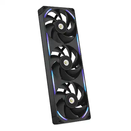 Front. NZXT - NZXT-F360X Performance Fan - 360mm Single-Frame Case Fan w/ 3 x 120mm PWM RGB Computer Case Fans with LCP Frame & Blades - Black.