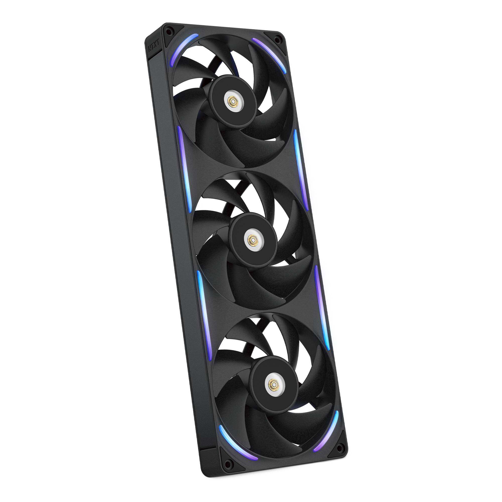 NZXT - NZXT-F360X Performance Fan - 360mm Single-Frame Case Fan w/ 3 x 120mm PWM RGB Computer Case Fans with LCP Frame & Blades - Black