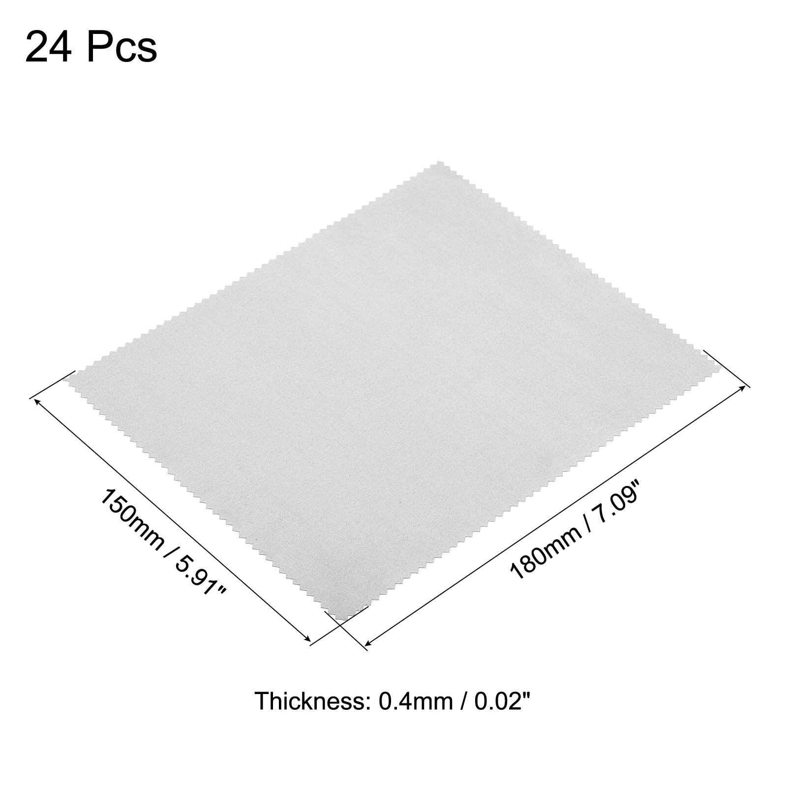 24 Pcs  
150mm / 5.91" x 180mm / 7.09"  
Thickness: 0.4mm / 0.02"