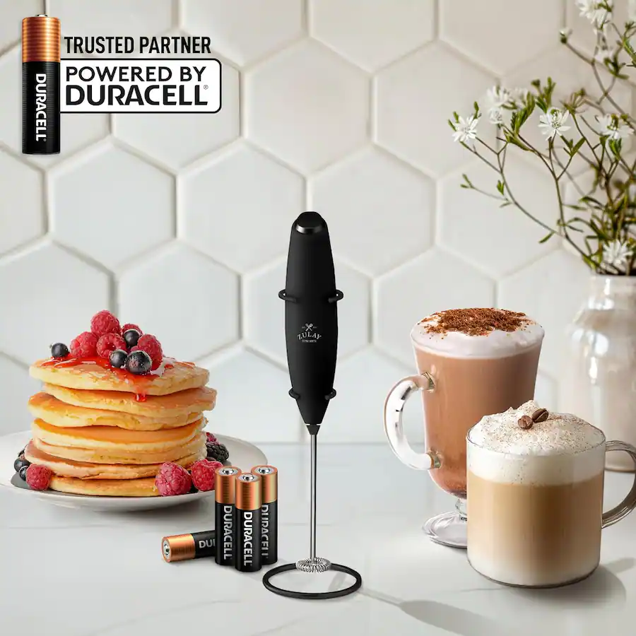 Fast 596 Zulay Kitchen Powerful Milk Frother Wand With 4 AA Duracell Batteries ...