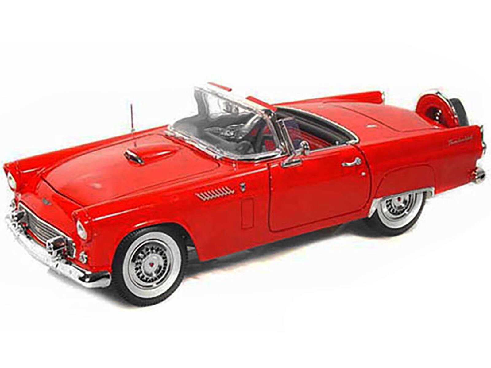 Alt View 1. Motormax - 1956 Ford Thunderbird Red 1/18 Diecast Model Car by Motormax.