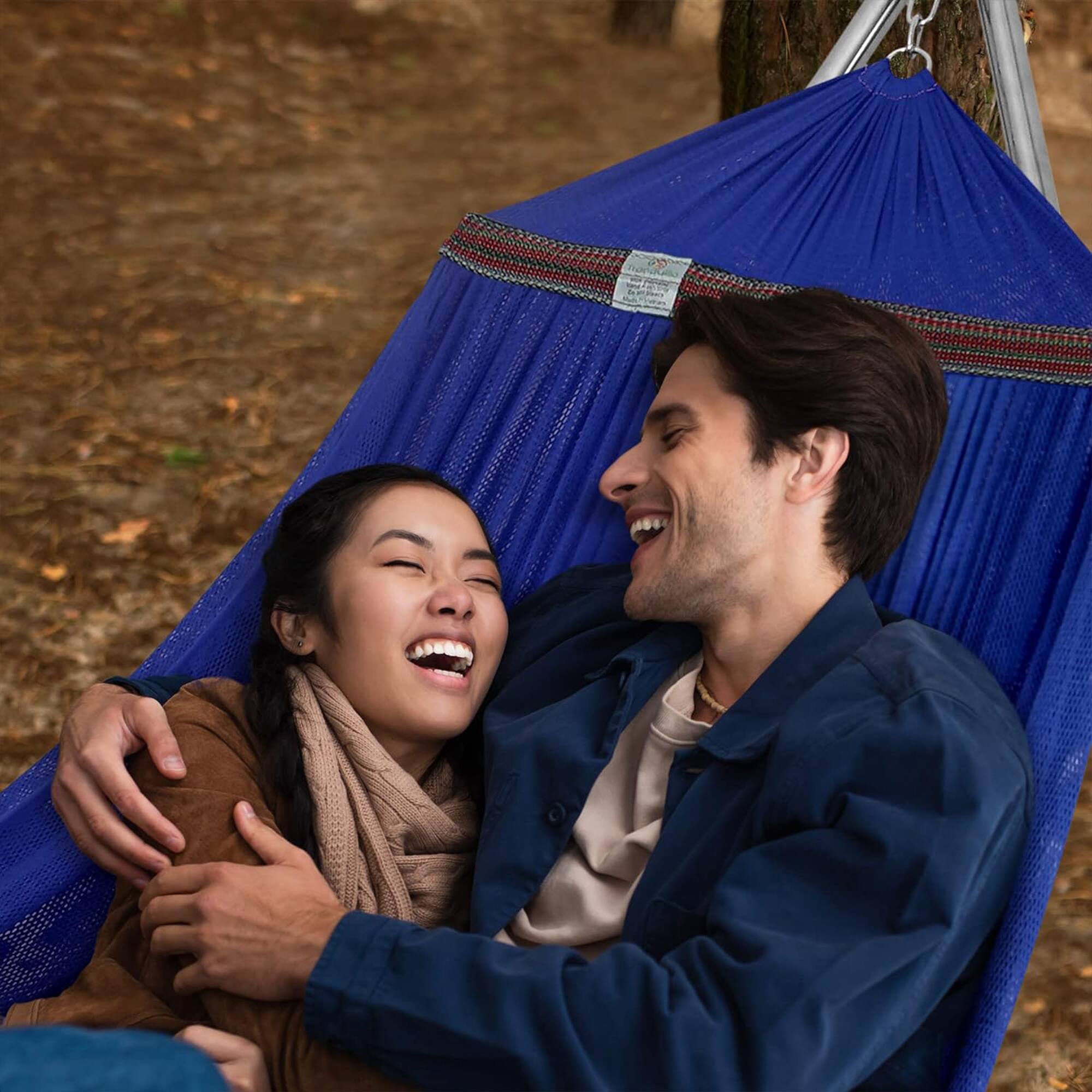 Alt View 3. Tranquillo - Tranquillo Universal 106" Double Hammock with Adjustable Stand and Bag, Blue - Blue.