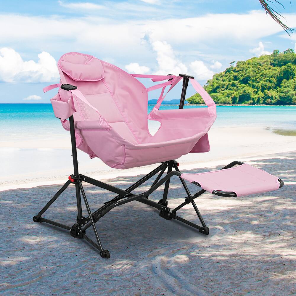 Alt View 1. Ainfox - Ainfox Hammock Camping Chair with Footrest - pink.