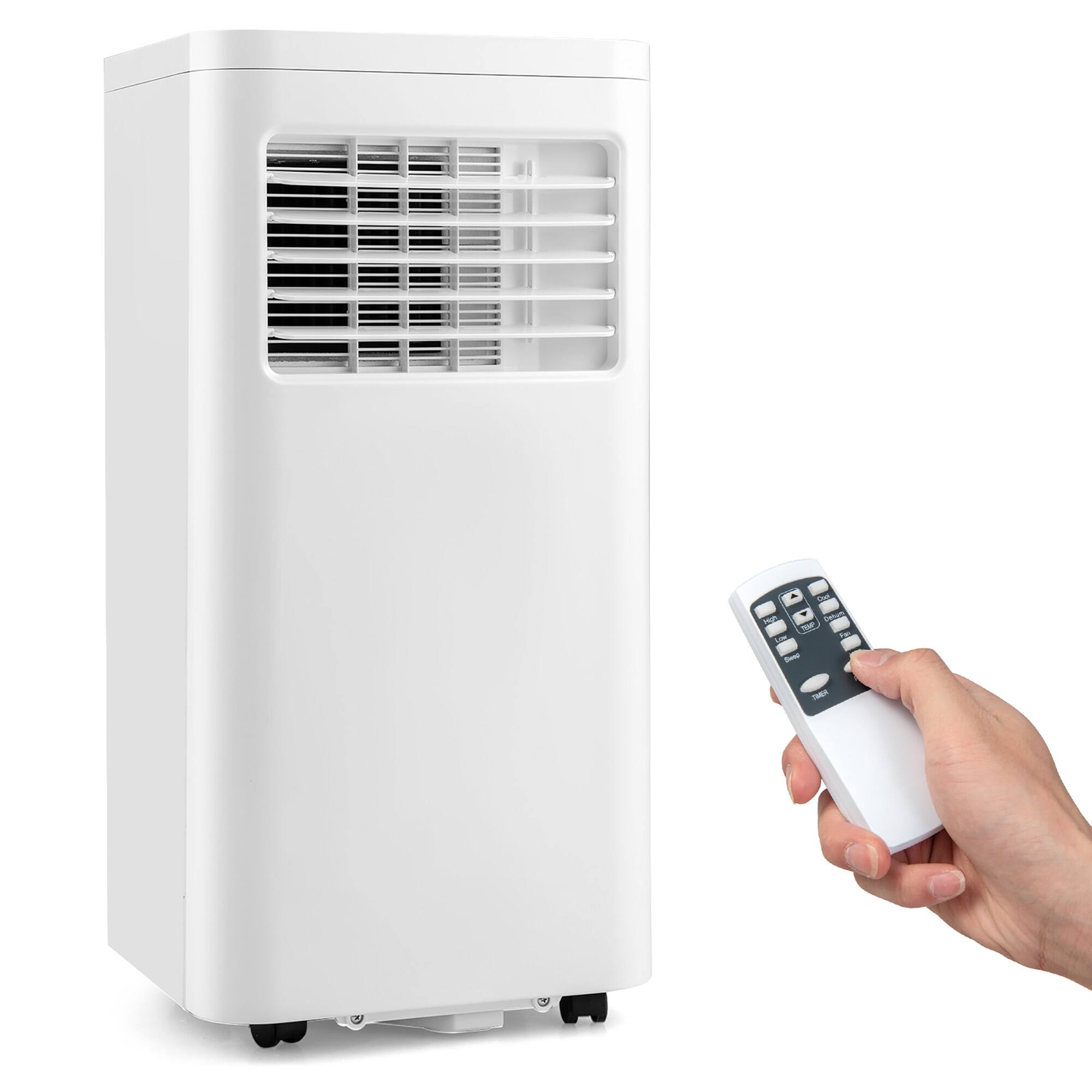 Alt View 7. Costway - 5000 BTU Portable Air Conditioner Cools up to 250 Sq.Ft 3-in-1 AC Unit With Cool Dehum Fan Sleep Mode - White.