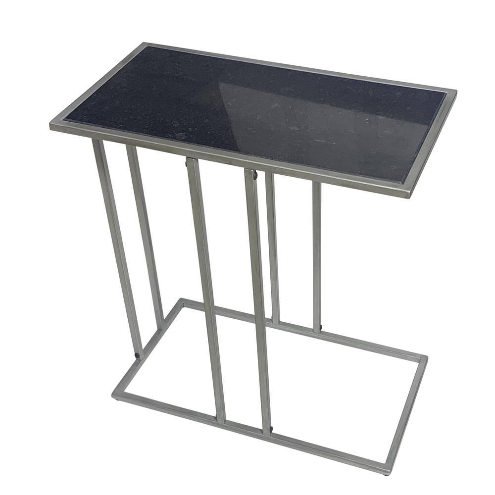 Angle. Carolina Chair & Table - Serena End Table - Black Marble - Industrial - Black, Industrial.