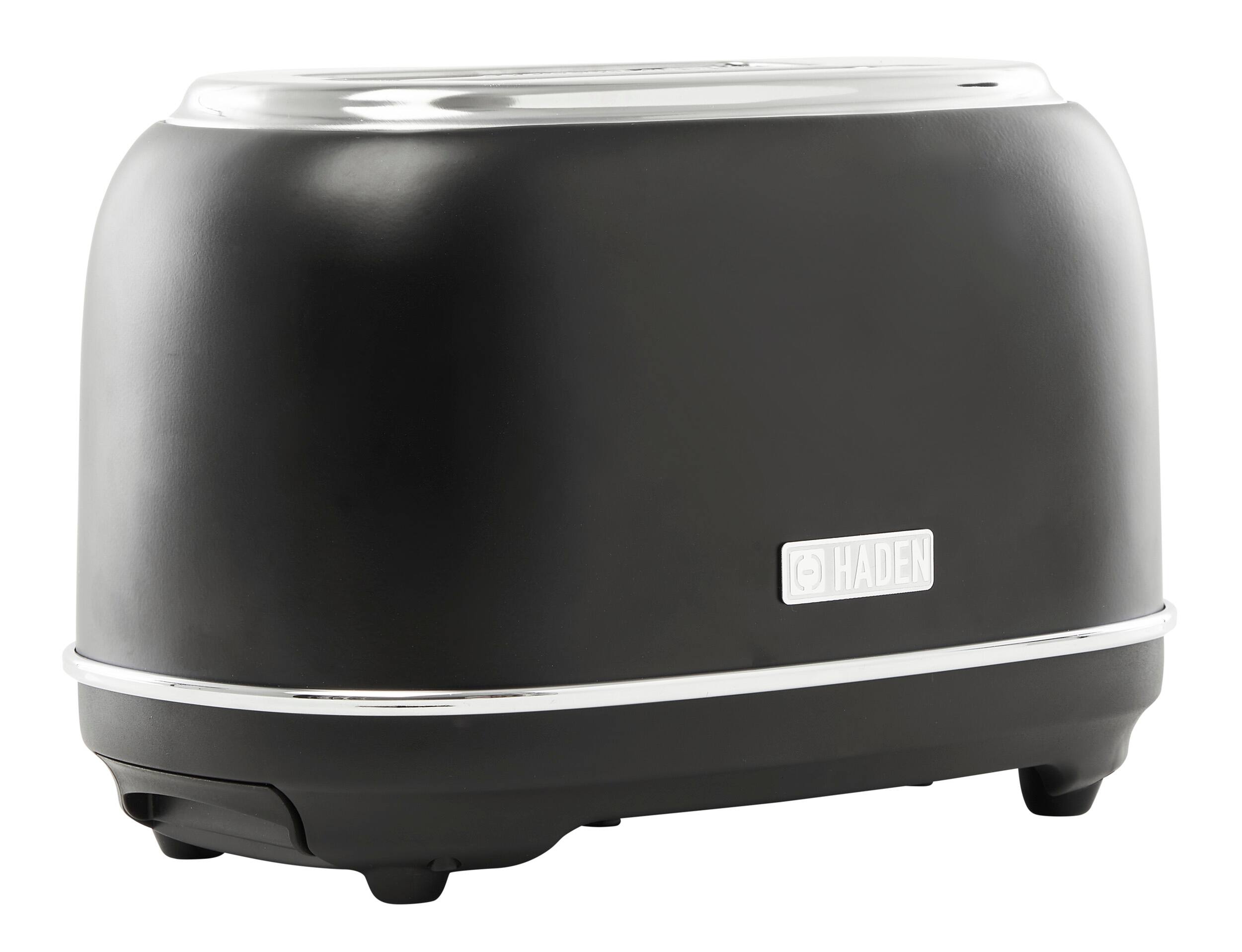 Left. Haden - Heritage 2 Slice Toaster - Black and Chrome.