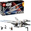 The image features a Lego Star Wars set, which includes a Starfighter Rebel U-Wing and a space station. The set is designed for children aged 8 and above and contains 594 pieces. The U-Wing is a white and blue spaceship, and the space station is a large structure with a red planet in the background. The set also comes with a few action figures, including a stormtrooper and a rebel pilot. The Lego Star Wars set is a fun and engaging toy for fans of the Star Wars franchise.