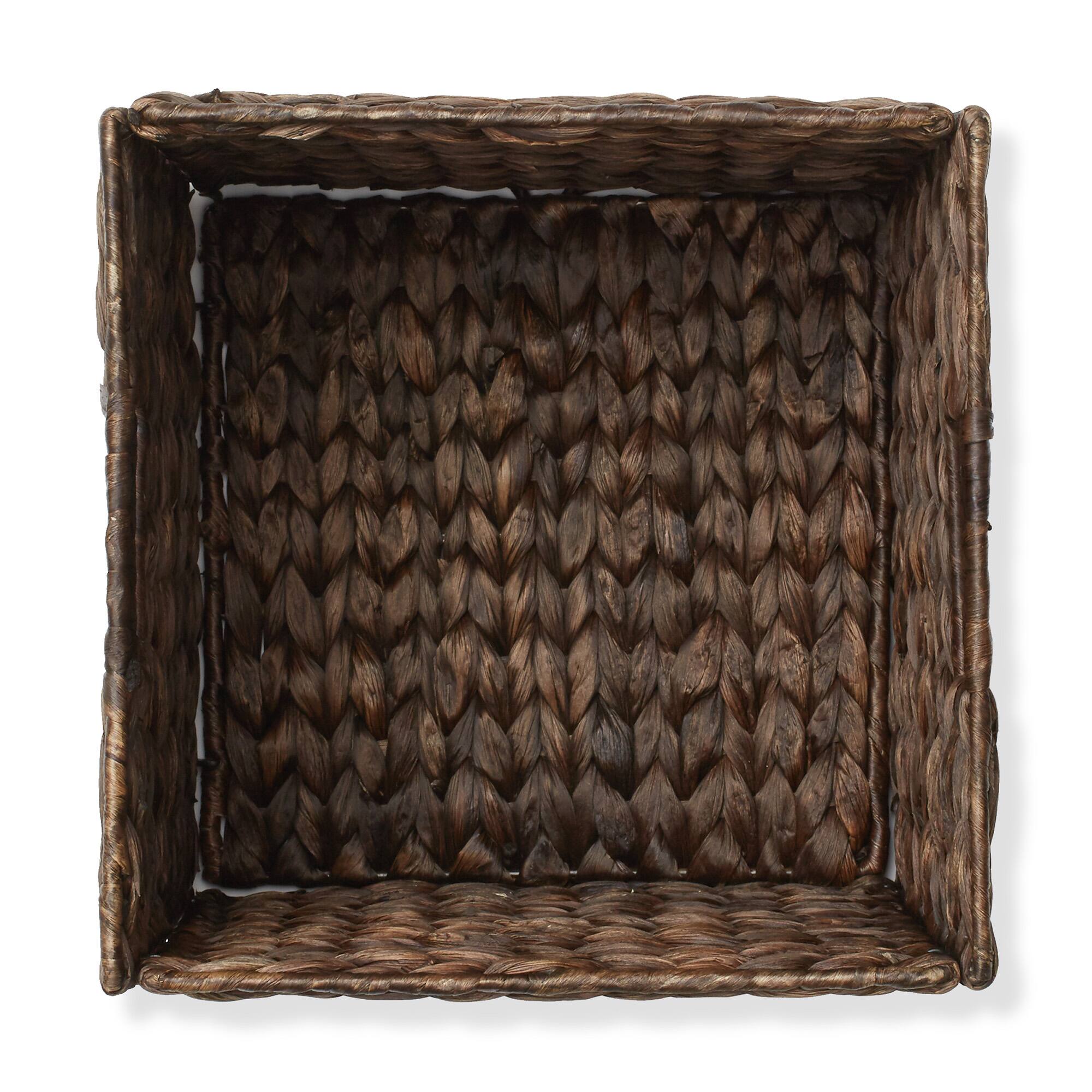 Alt View 5. Casafield - 10.5 x 10.5-in Water Hyacinth Storage Baskets - Espresso.