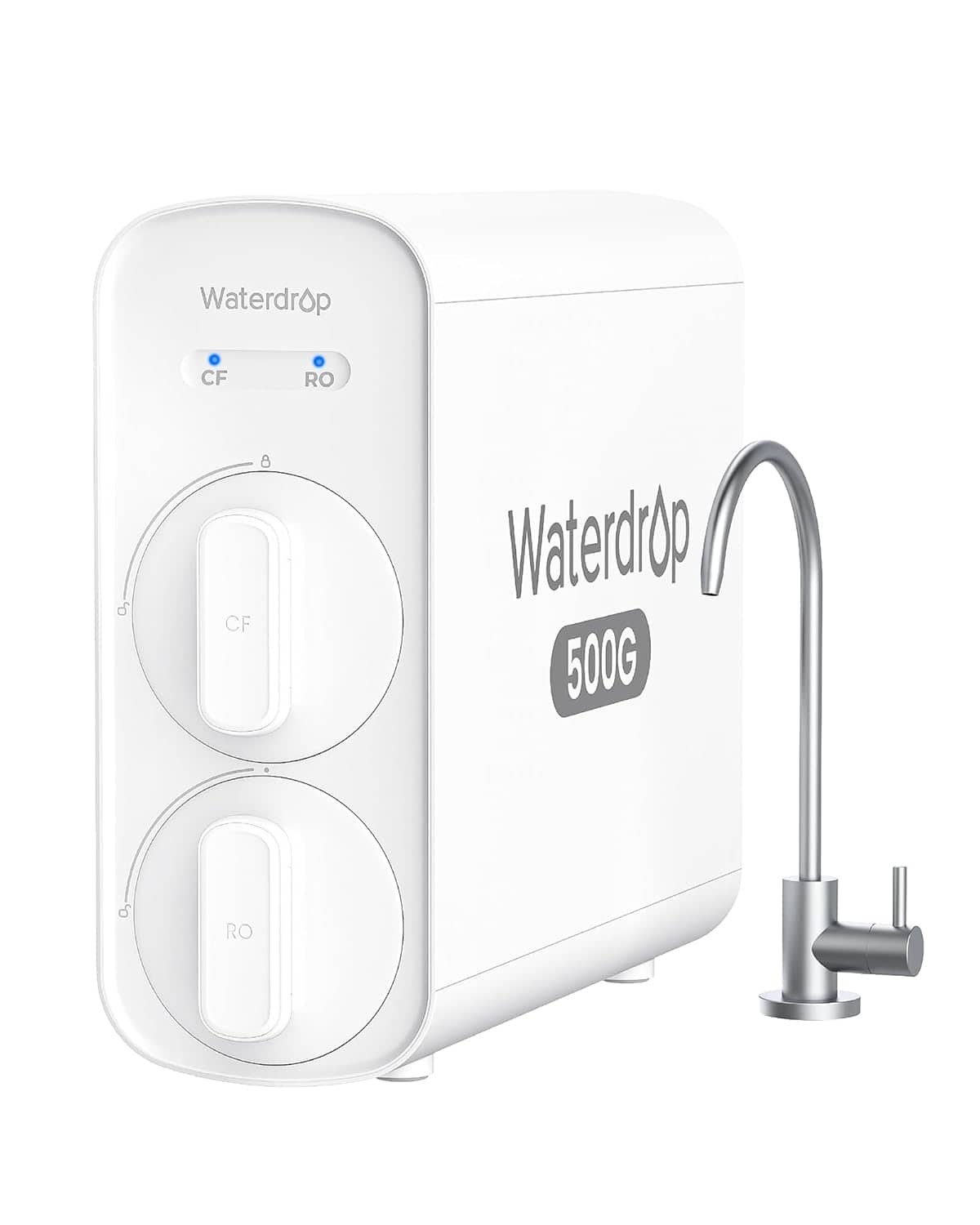 Waterdrop - G5P500 Reverse Osmosis Water Filter, NSF/ANSI 58 & 372 Certified, 7 Stage Reverse Osmosis System, 500G RO - White