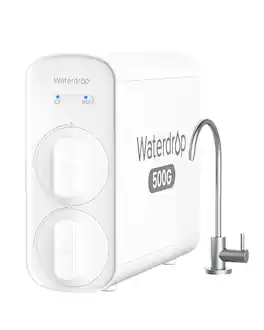 Waterdrop - G5P500 Reverse Osmosis Water Filter, NSF/ANSI 58 & 372 Certified, 7 Stage Reverse Osmosis System, 500G RO - White