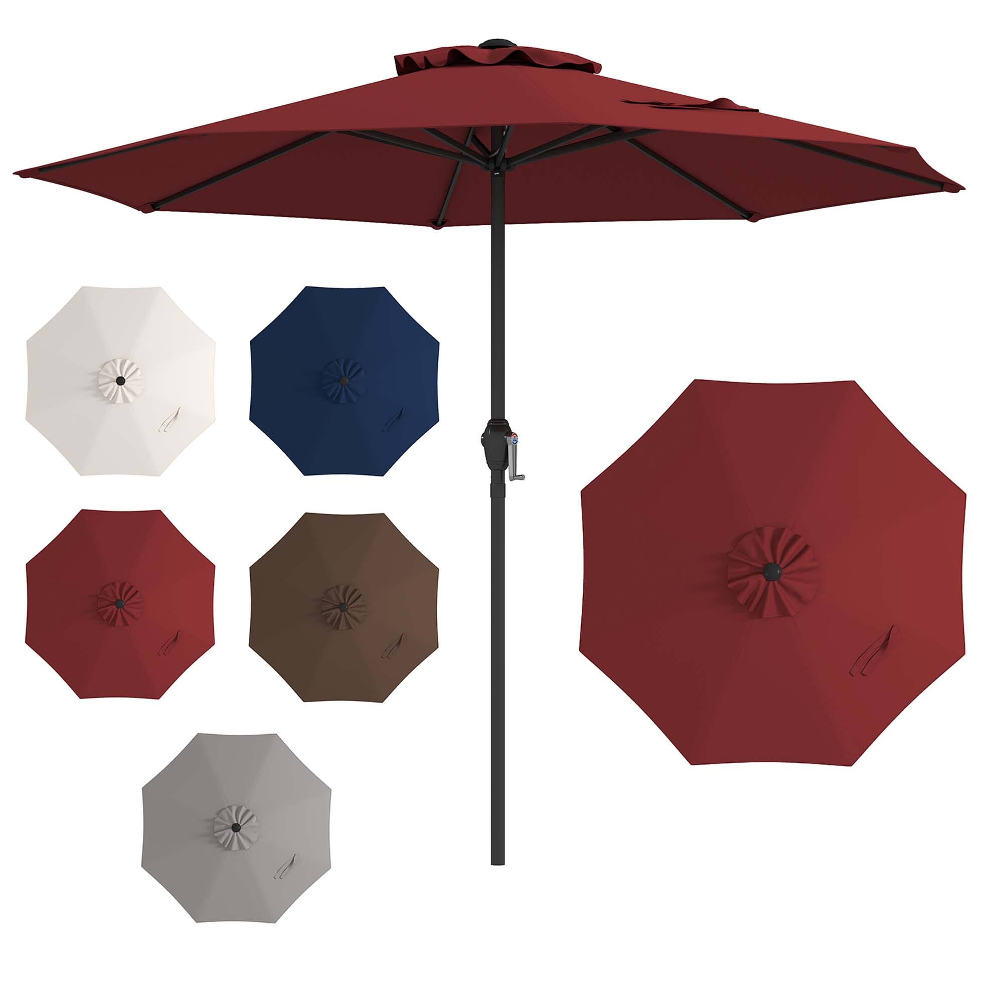Alt View 9. Gymax - Gymax Outdoor Patio Umbrella Modern Table Umbrella w/8 Heavy Duty Ribs Sun-proof Wine - Wine.