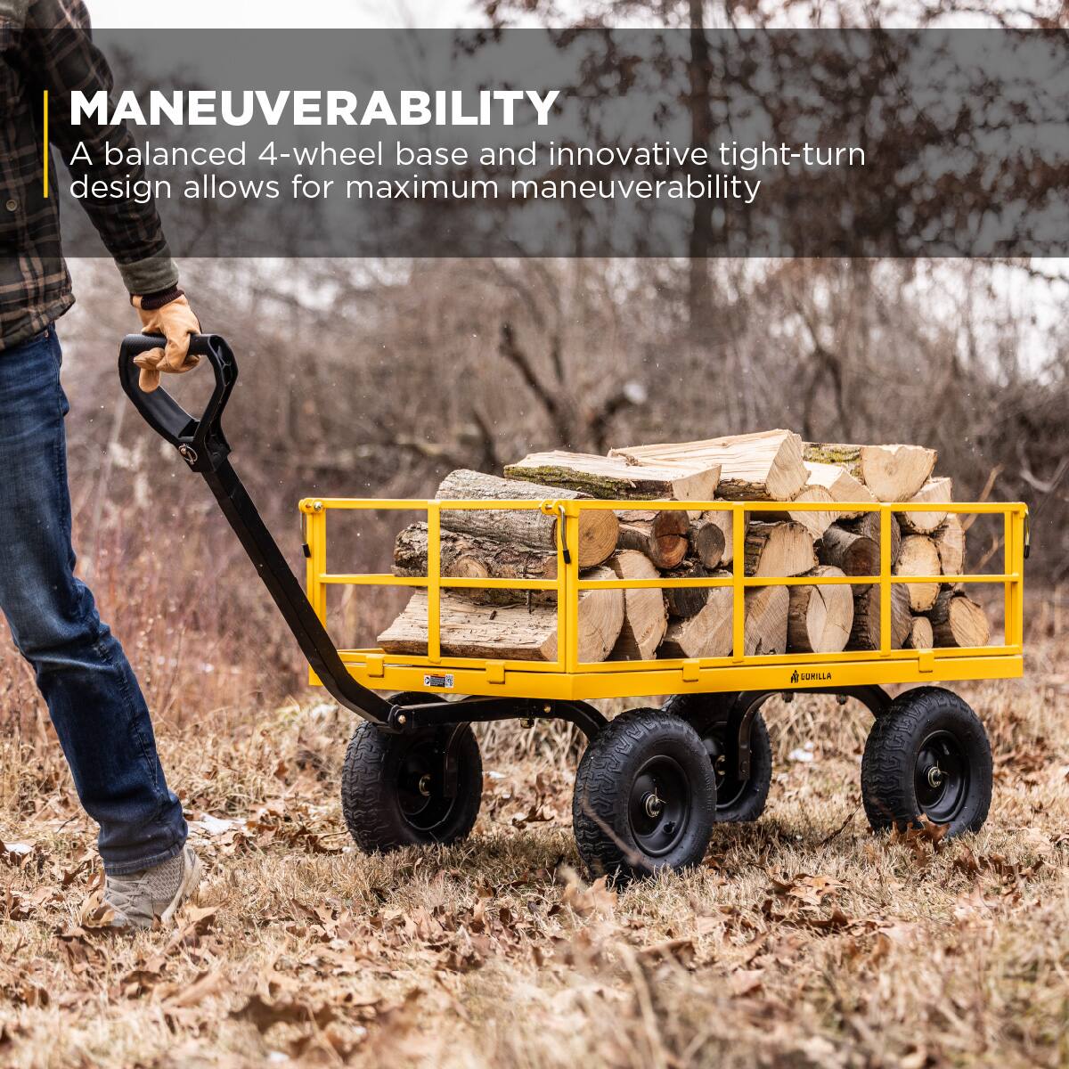 MANEUVERABILITY  
A balanced 4-wheel base and innovative tight-turn design allows for maximum maneuverability