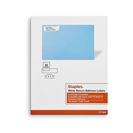 Staples - Laser/Inkjet Address Labels, 1/2" x 1 3/4", 80 Labels/Sheet, 100 Sheets/Pack, 8000 Labels/Box - White