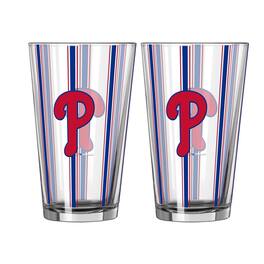 Logo Brands - Two-Piece 16oz. Striped Pint Glass Set - Multicolor