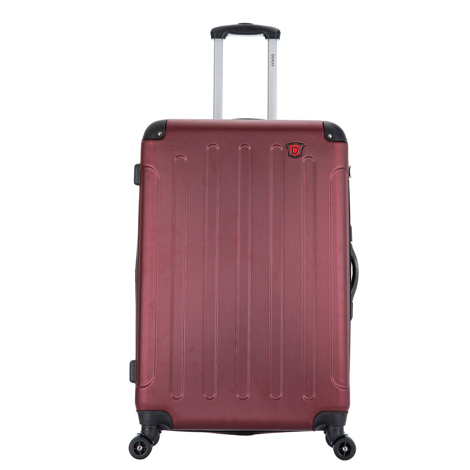 Angle. DUKAP - Intely Hardside Spinner Luggage 28" with Integrated Digital Weight Scale - WINE.