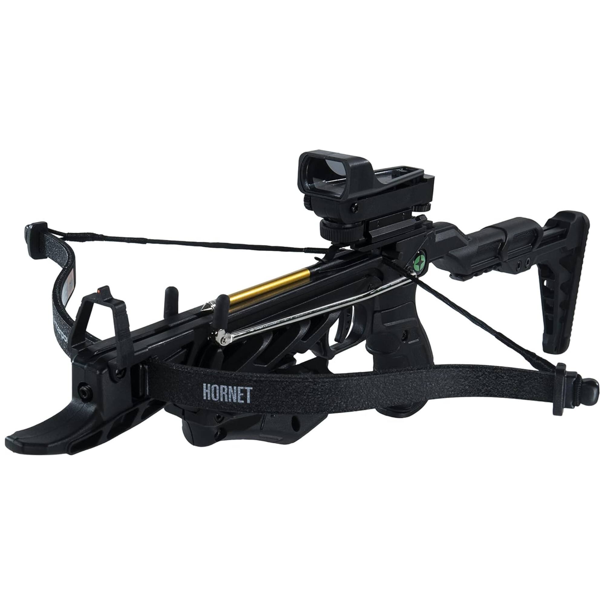 Back. Centerpoint - Centerpoint Hornet Recurve Crossbow with Reflex Red Dot Sight & 3, 6" Bolts - Black.