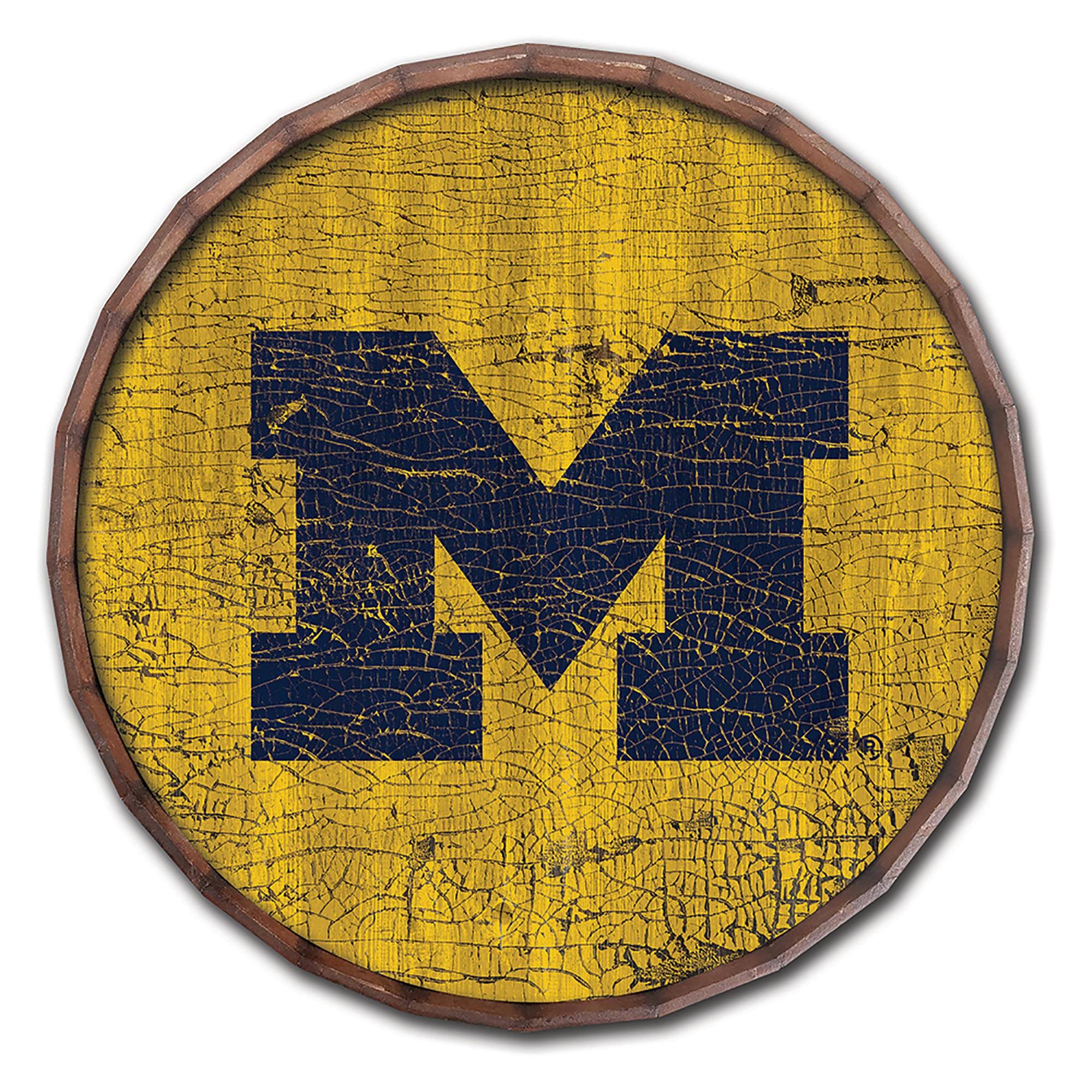 "Fan Creations - Michigan Wolverines 24"" Cracked Color Barrel Top Sign - Multicolor" price history on PriceWatchPro