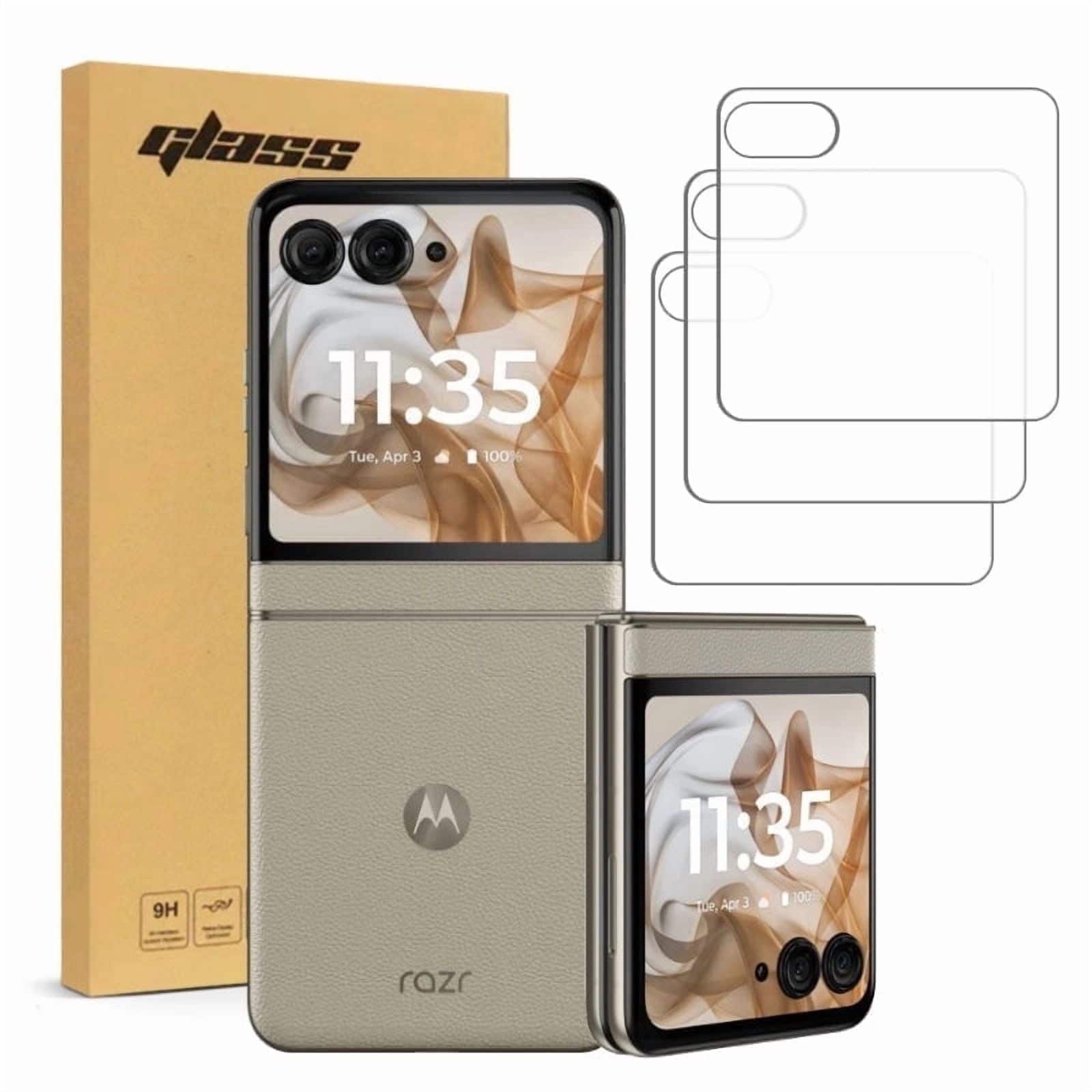 RomeTech - Motorola Razr 50 / Razr Tempered Glass Screen Protector 3 Per Pack - Transparent