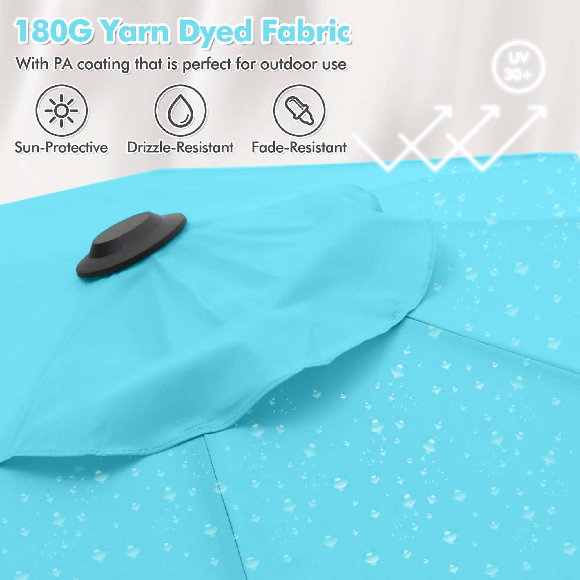 180G Yarn Dyed Fabric with PA coating that is perfect for outdoor use, UV 30+ Sun-Protective, Drizzle-Resistant, Fade-Resistant.