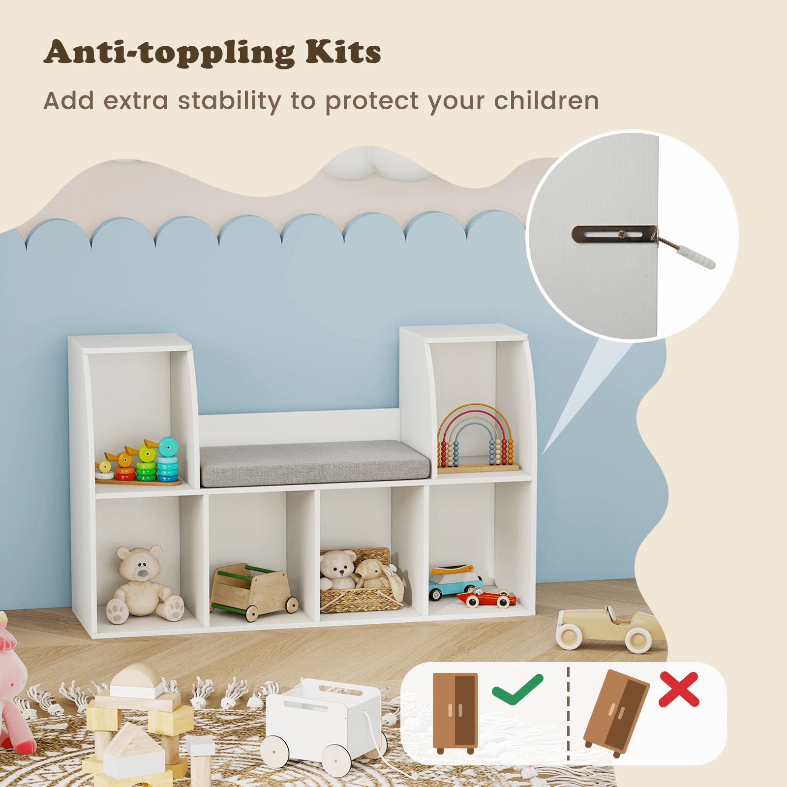 Anti-toppling Kits  
Add extra stability to protect your children