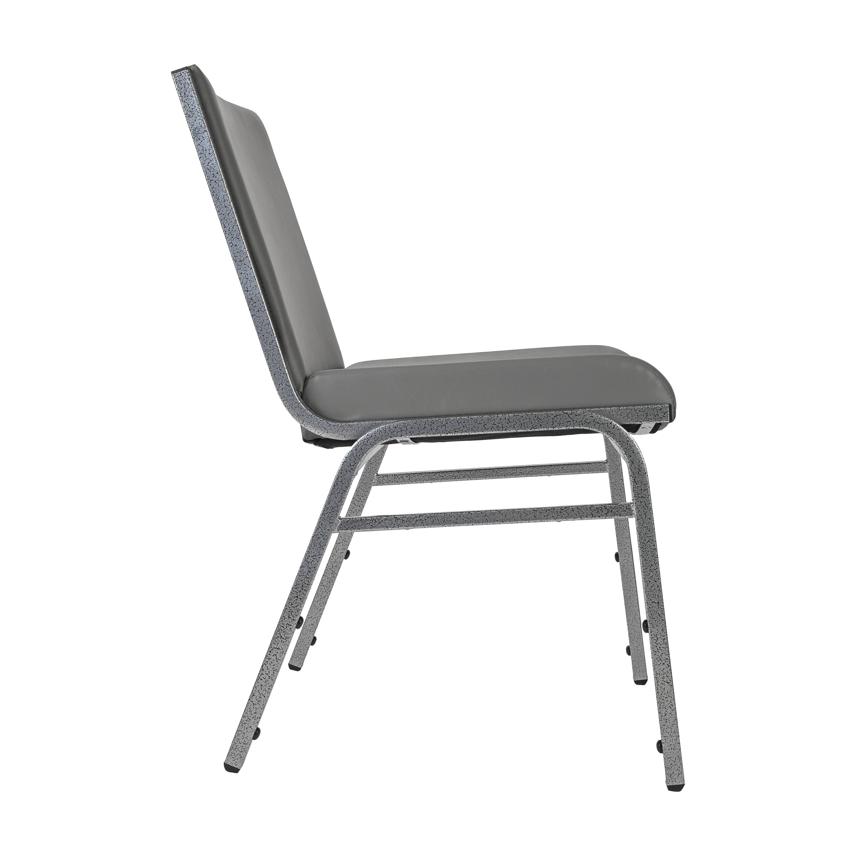 Left. Flash Furniture - HERCULES Heavy Duty Gray Vinyl Stack Chair - Gray.