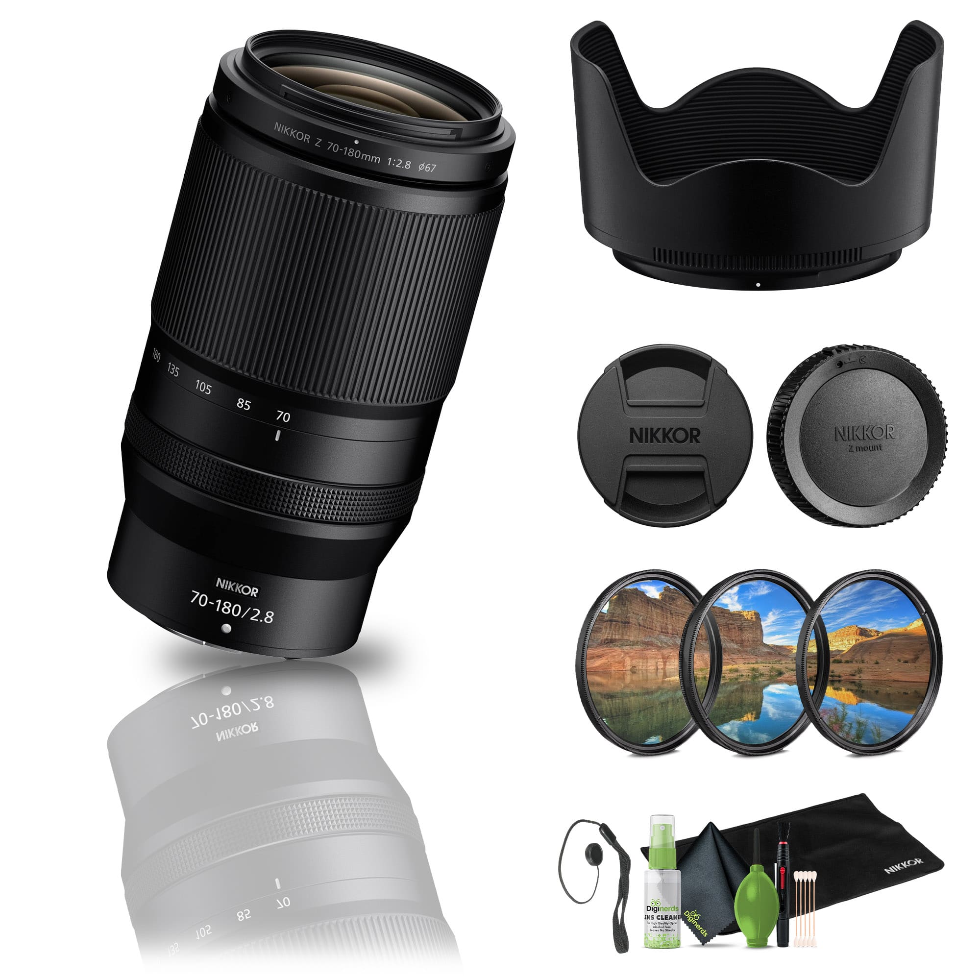 Nikon - NIKKOR Z 70-180mm f/2.8 Standard Zoom Lens for Z Mount Cameras (20120) - Bundle - Black