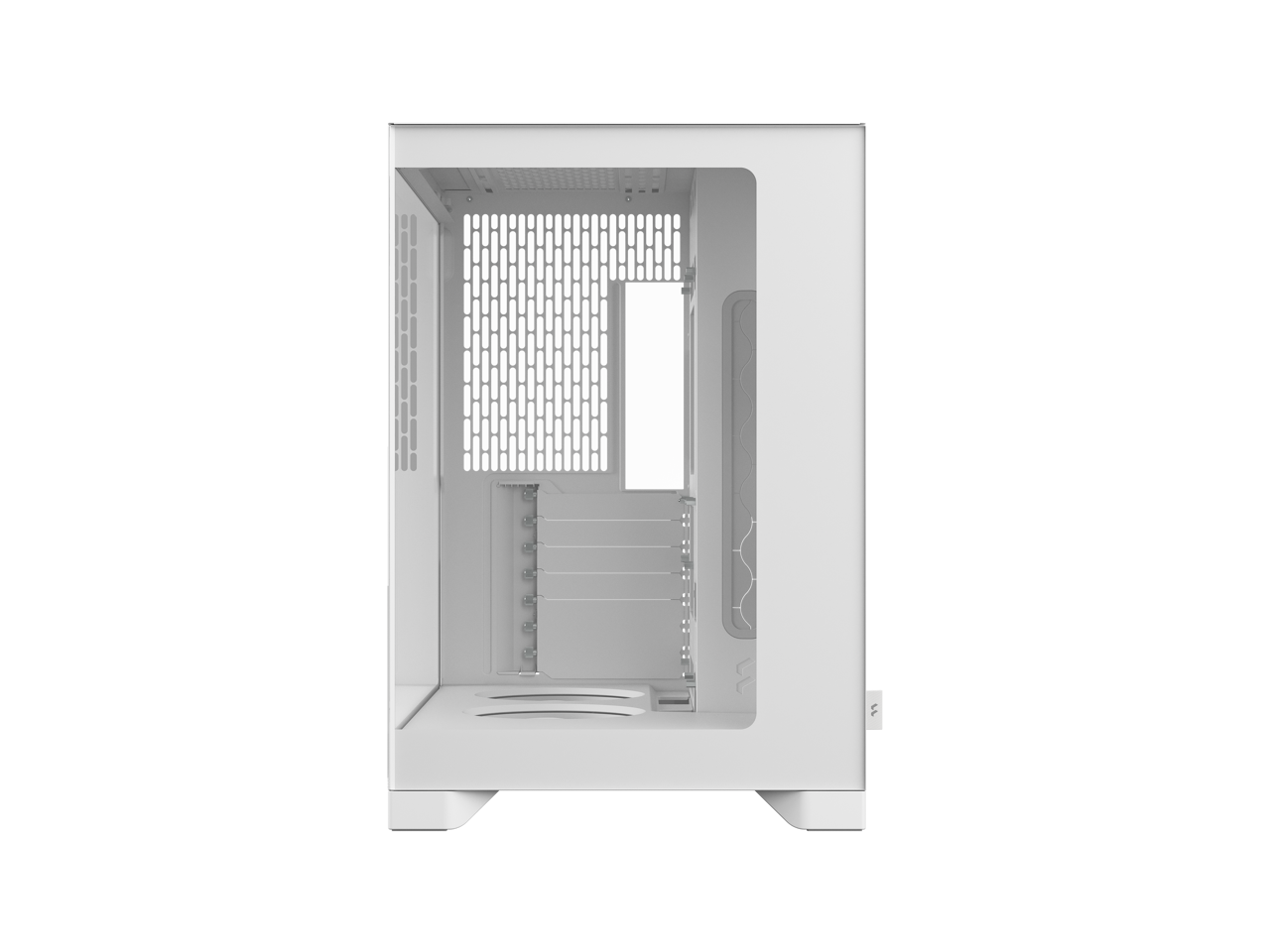 Alt View 1. Fractal Design - Fractal Design Pop 2 Vision White RGB - Dual-Chamber Case with Glass Panels, 4 RGB Fans, Spacious E-ATX/ATX/mATX/ITX - White.