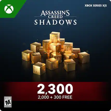 Xbox Series X is Assassin's Creed Shadows, which is rated Mature 12+. The game costs 2,300, but with a special offer, you can get 2,000 + 300 FREE.