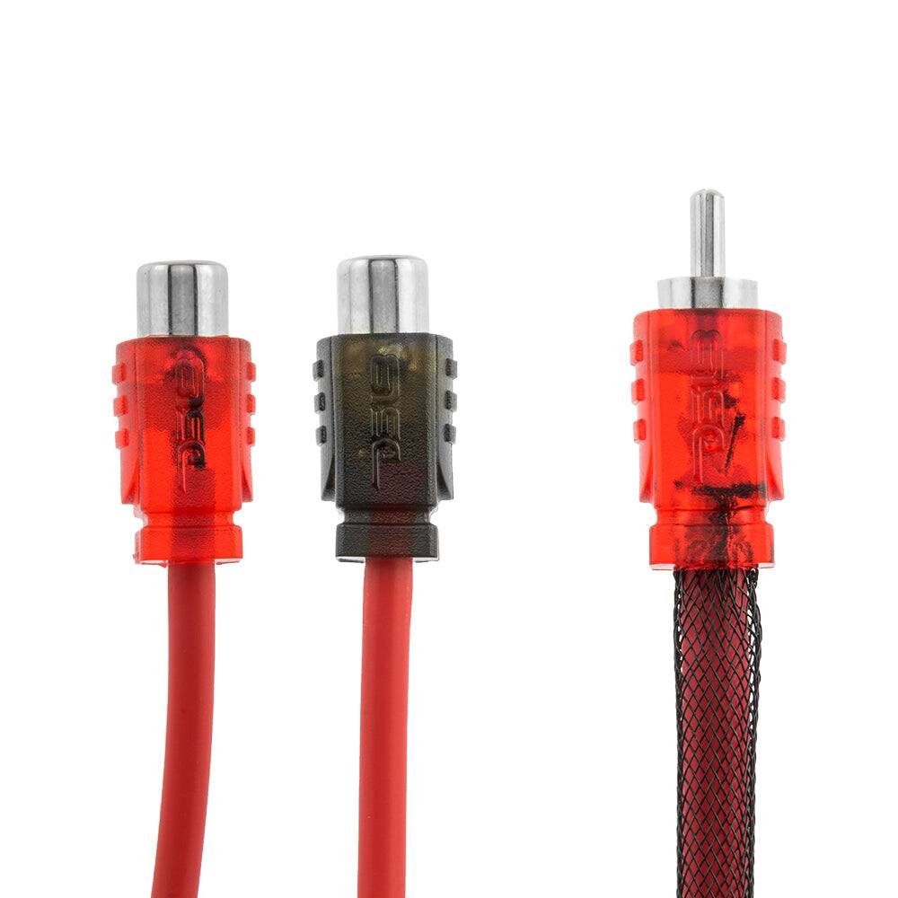 Angle. DS18 Audio - Level 2 RCA Y-Splitter Cable, 1 Male to 2 Female (10-Pack).